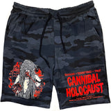 CANNIBAL HOLOCAUST BLACK CAMO JOGGER SHORTS