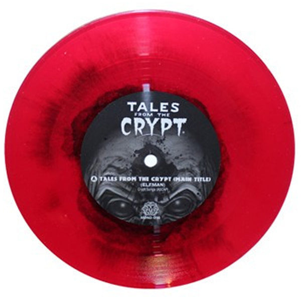 TALES from the CRYPT 7" vinyl "The Crypt Keeper" cover variant. Packaging design by Randy Ortiz.in standard jacket pressed on blood red with black haze vinyl.