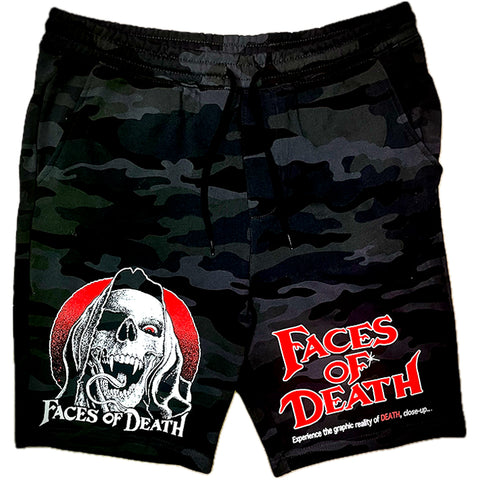 FACES of DEATH BLACK CAMO JOGGER SHORTS
